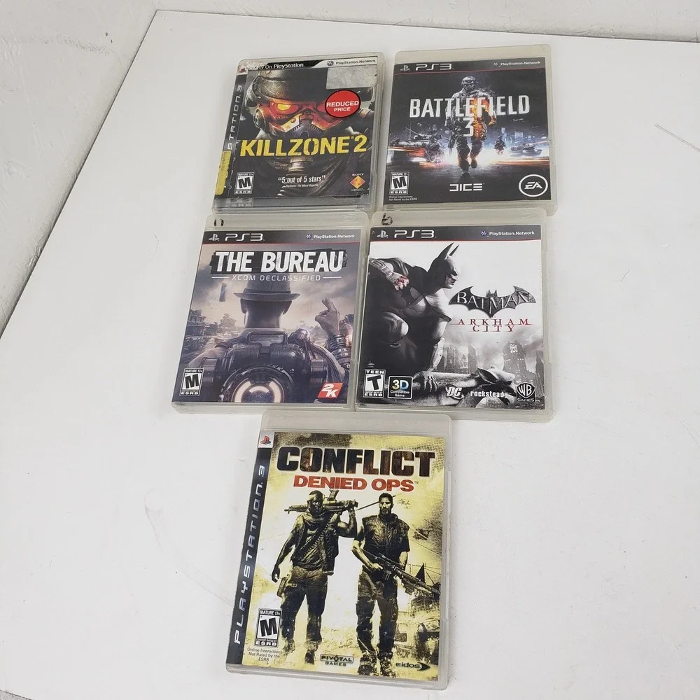 PS3 Game Lot Battlefield 3 Killzone 2 Batman Arkham City XCOM Conflict Denied